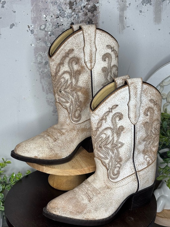 Smoky Mountain Other - Smoky Mountain Kids Carolina Antique White Leather Western Cowboy Boots